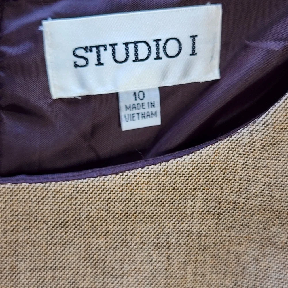 Studio I, A-line dress with capped sleeves and tie at the waist - Picture 5 of 6